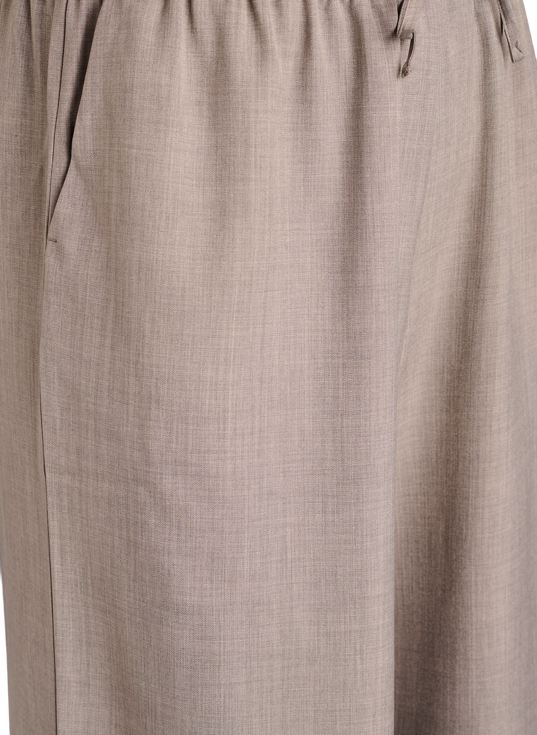 Zizzifashion High-waisted trousers with wide legs, Beige, Packshot image number 2