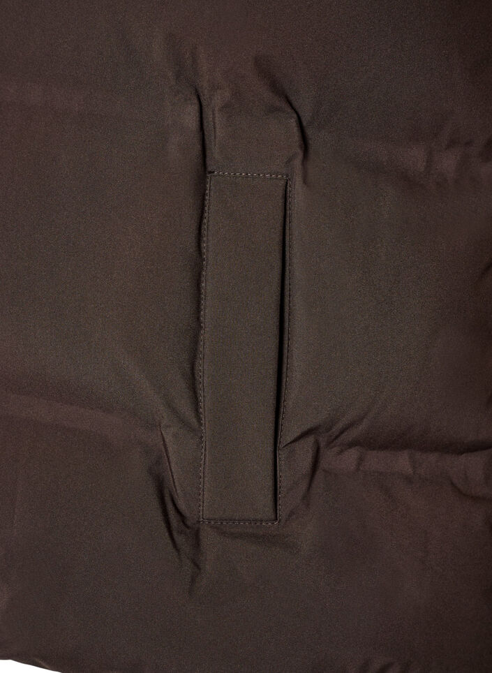 Short puff vest with high collar, Brown, Packshot image number 3