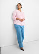 Blouse in cotton muslin with broderie anglaise, Rose, Model image number 3