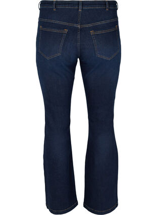 High-waisted Ellen jeans with bootcut, Dark blue denim, Packshot image number 1
