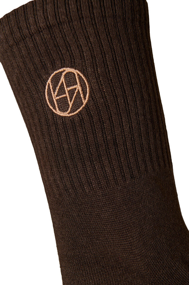 3-pack of sports socks with logo, Brown, Packshot image number 4