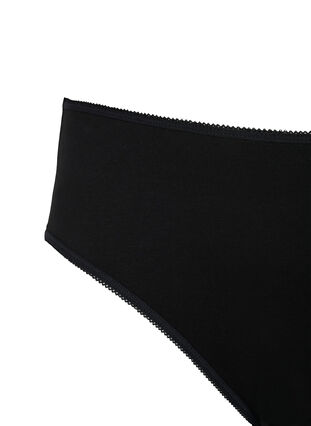 5-pack cotton knickers with regular waist, Black, Packshot image number 3