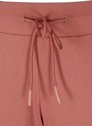 Loose culotte trousers in rib fabric, Old Rose, Packshot image number 2