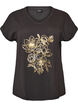 Cotton T-shirt with gold foil print, Dark Grey, Packshot image number 0