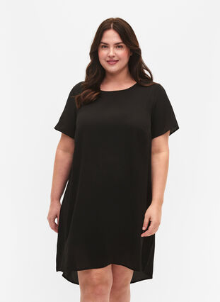 Dress with short sleeves, Black, Model image number 0