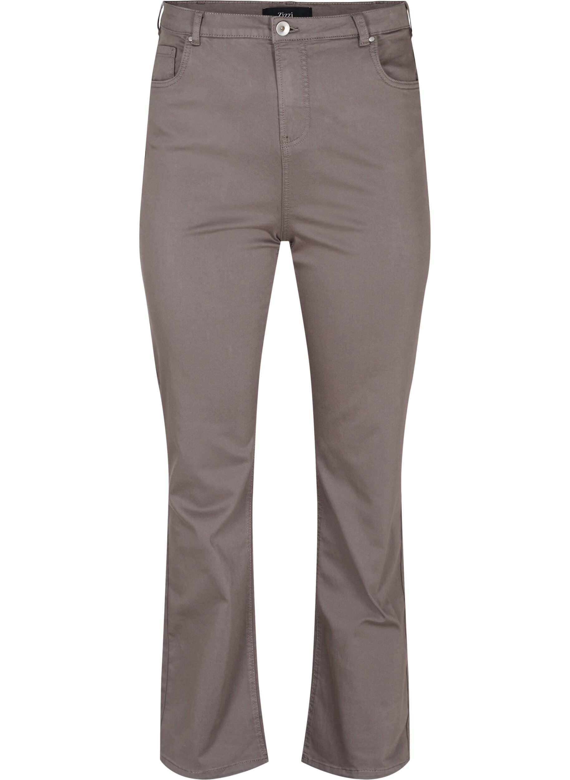 Zizzifashion Flared jeans with extra high waist, Dark Grey, Packshot image number 0