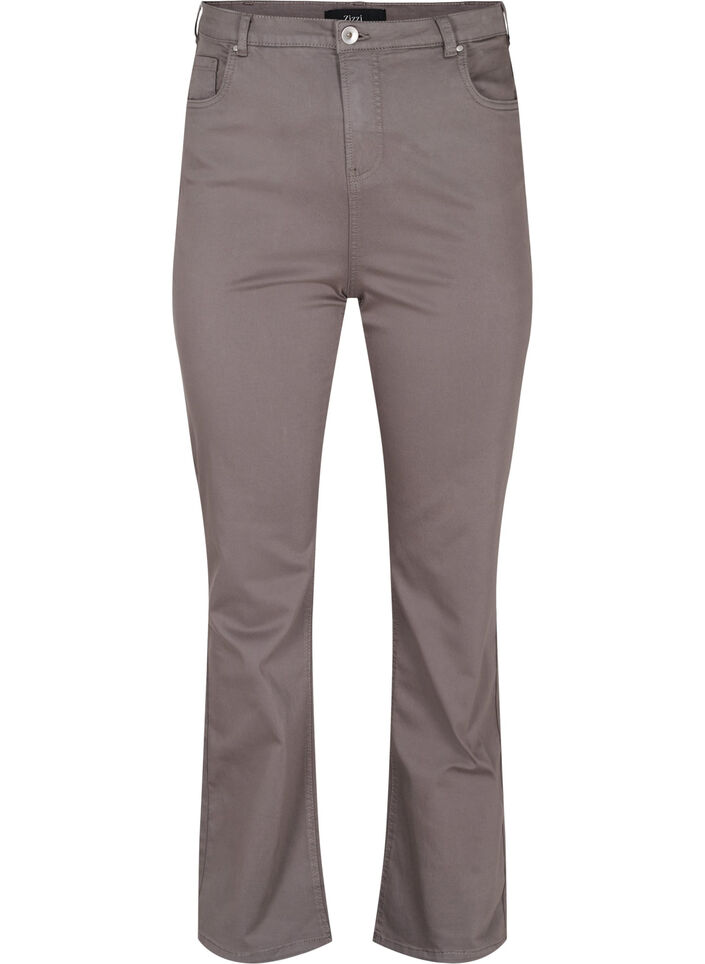 Flared jeans with extra high waist, Dark Grey, Packshot image number 0