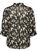 Patterned shirt with a stand-up collar and 3/4-sleeves, Black, Packshot image number 1
