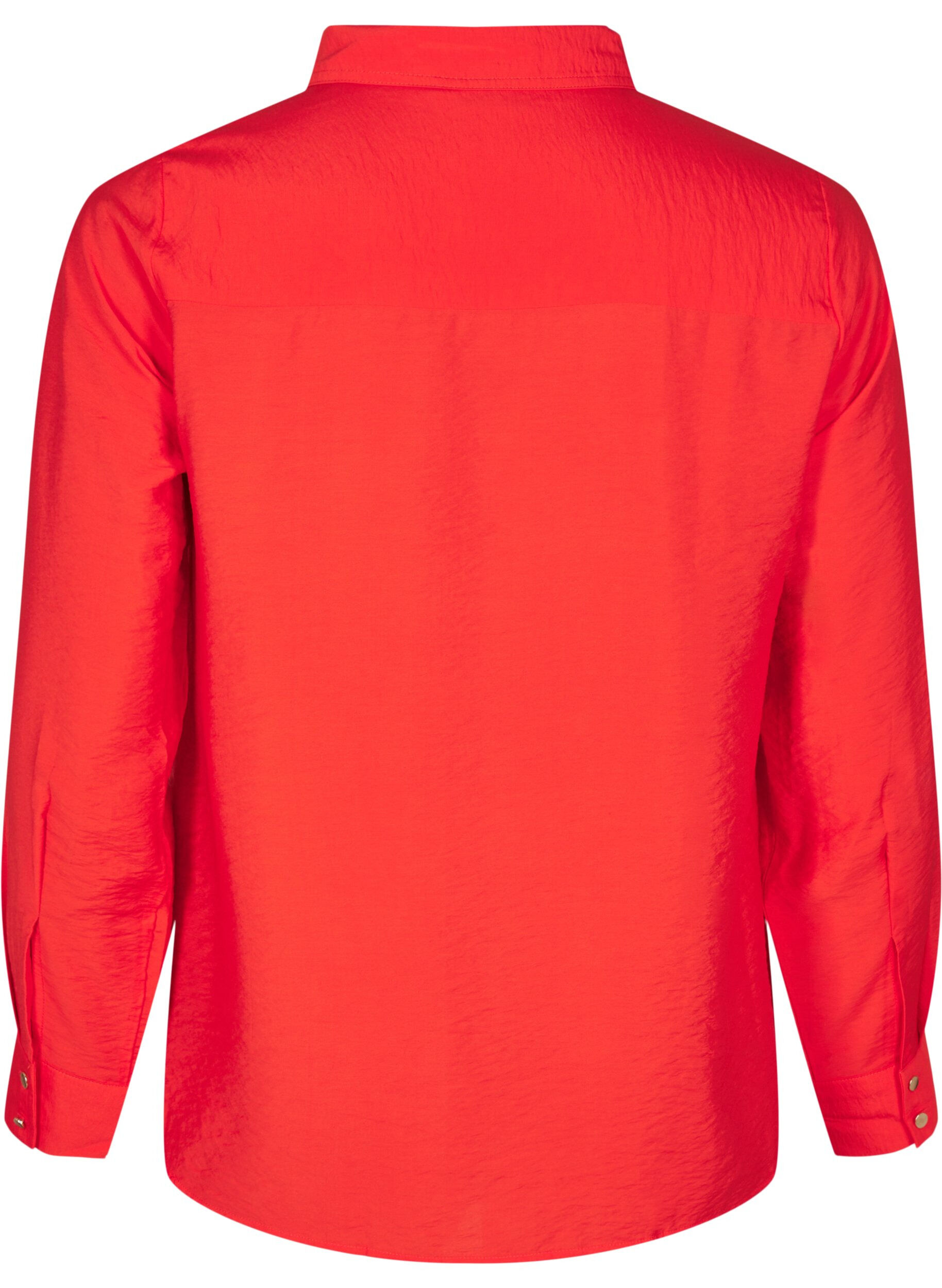 Zizzifashion Shirt with collar and chest pockets, Red, Packshot image number 1