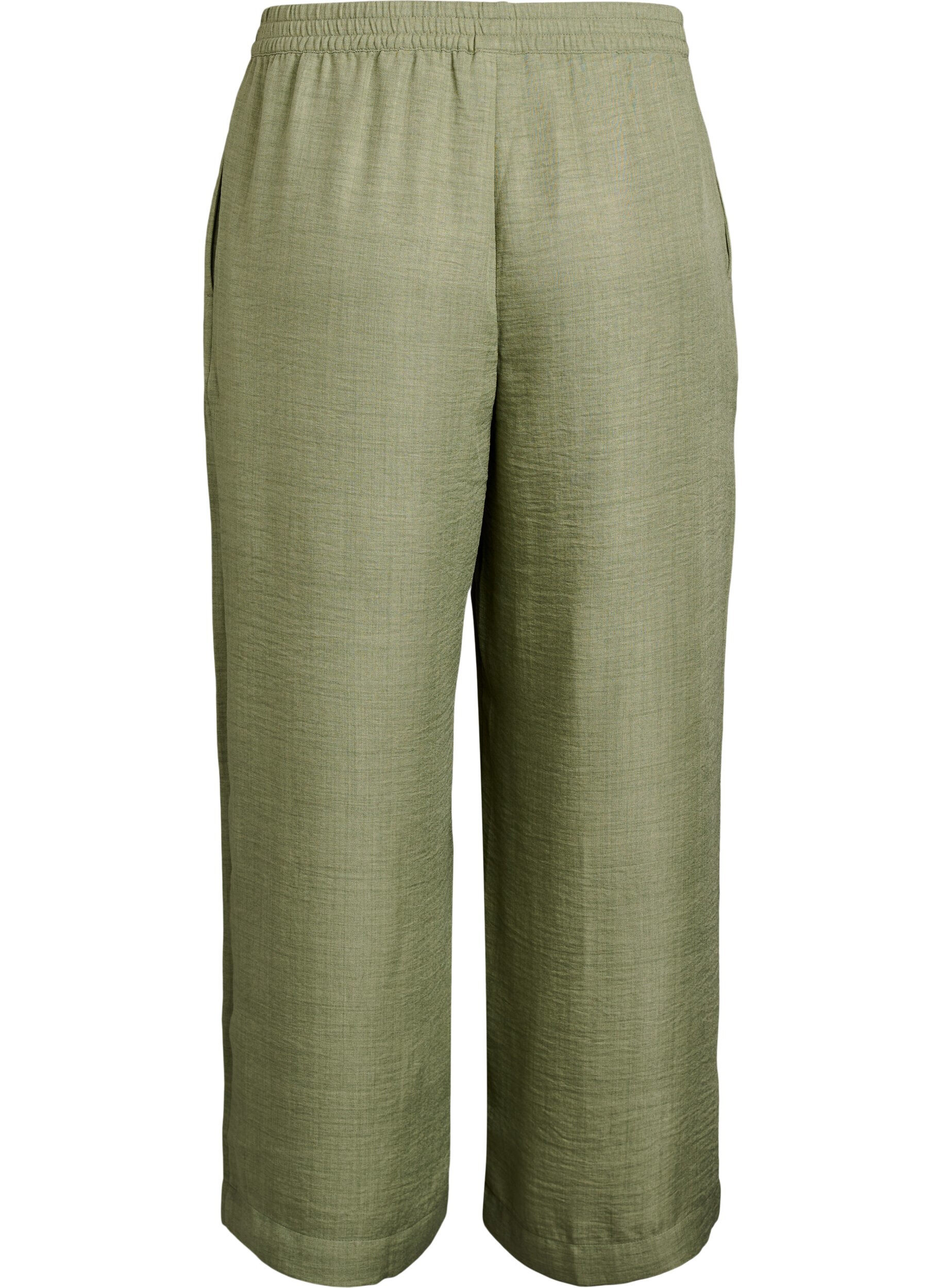 Zizzifashion Loose trousers with elasticated waistband and pockets, Green, Packshot image number 1
