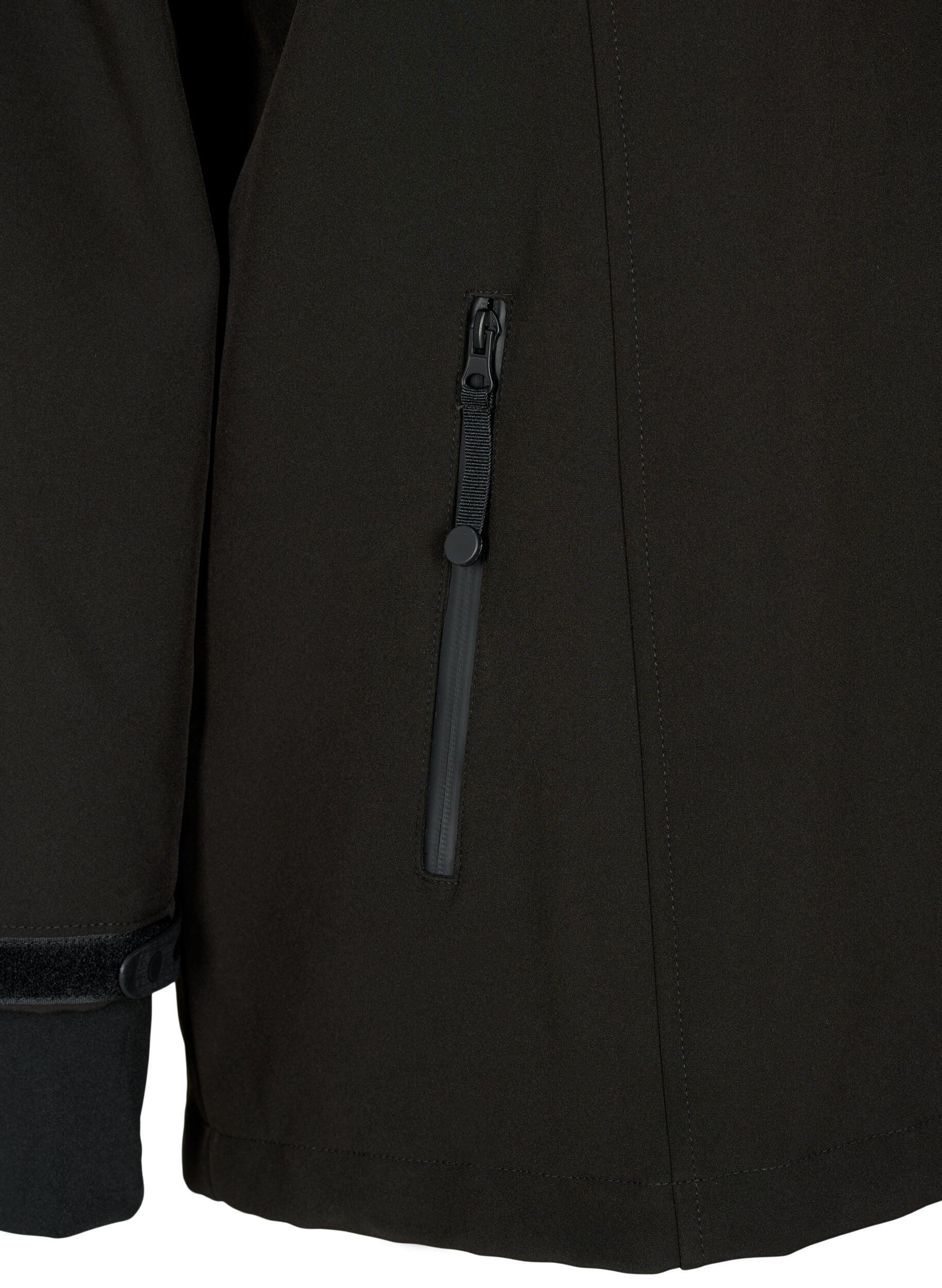 ZizzifashionShort softshell jacket with detachable hood, Black, Packshot image number 3