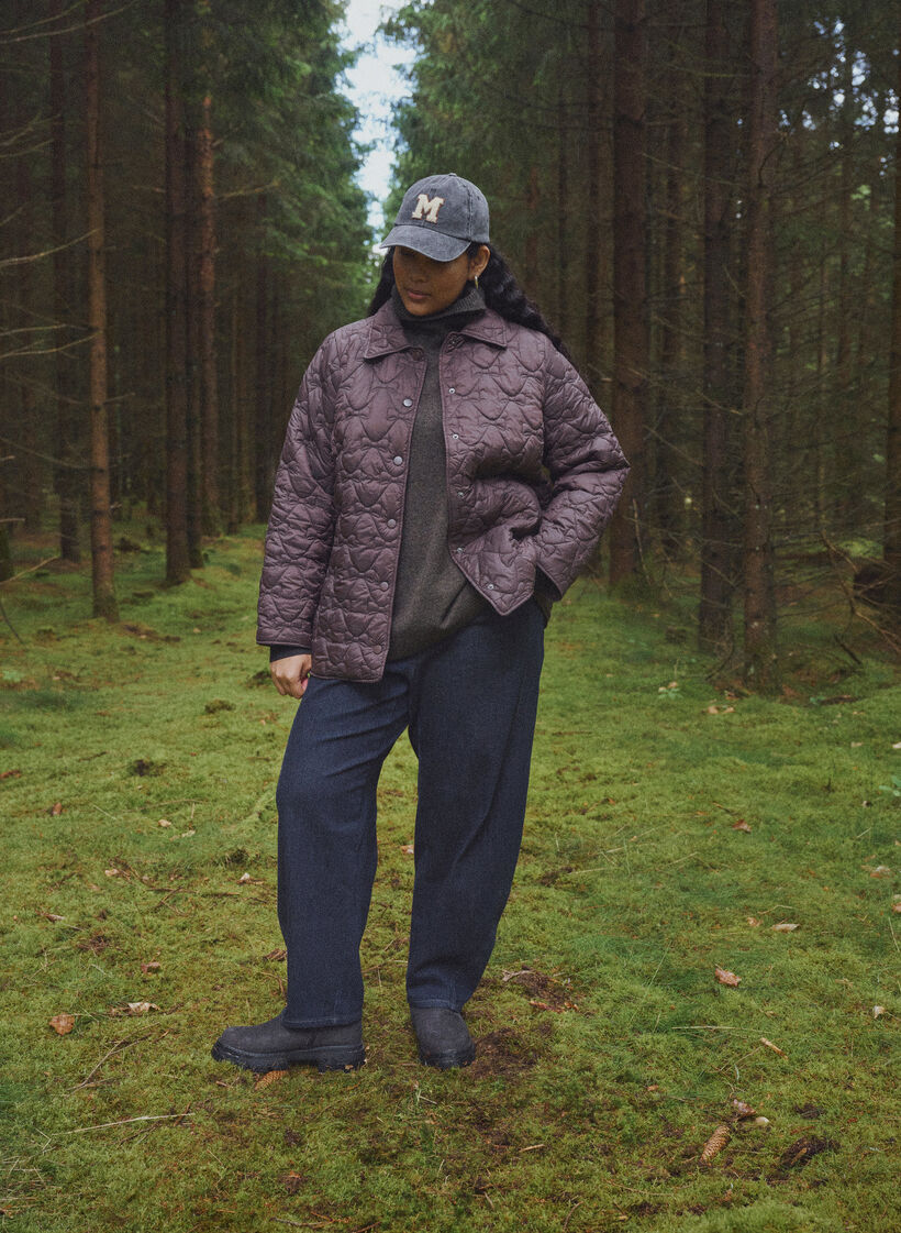 Lightly padded jacket with decorative quilting, Brown, Image