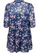 Tunic with floral print and lurex, Blue Small Fl. AOP, Packshot image number 1