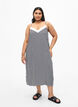 FLASH - Striped strap dress in viscose, Black White Stripe, Model image number 0