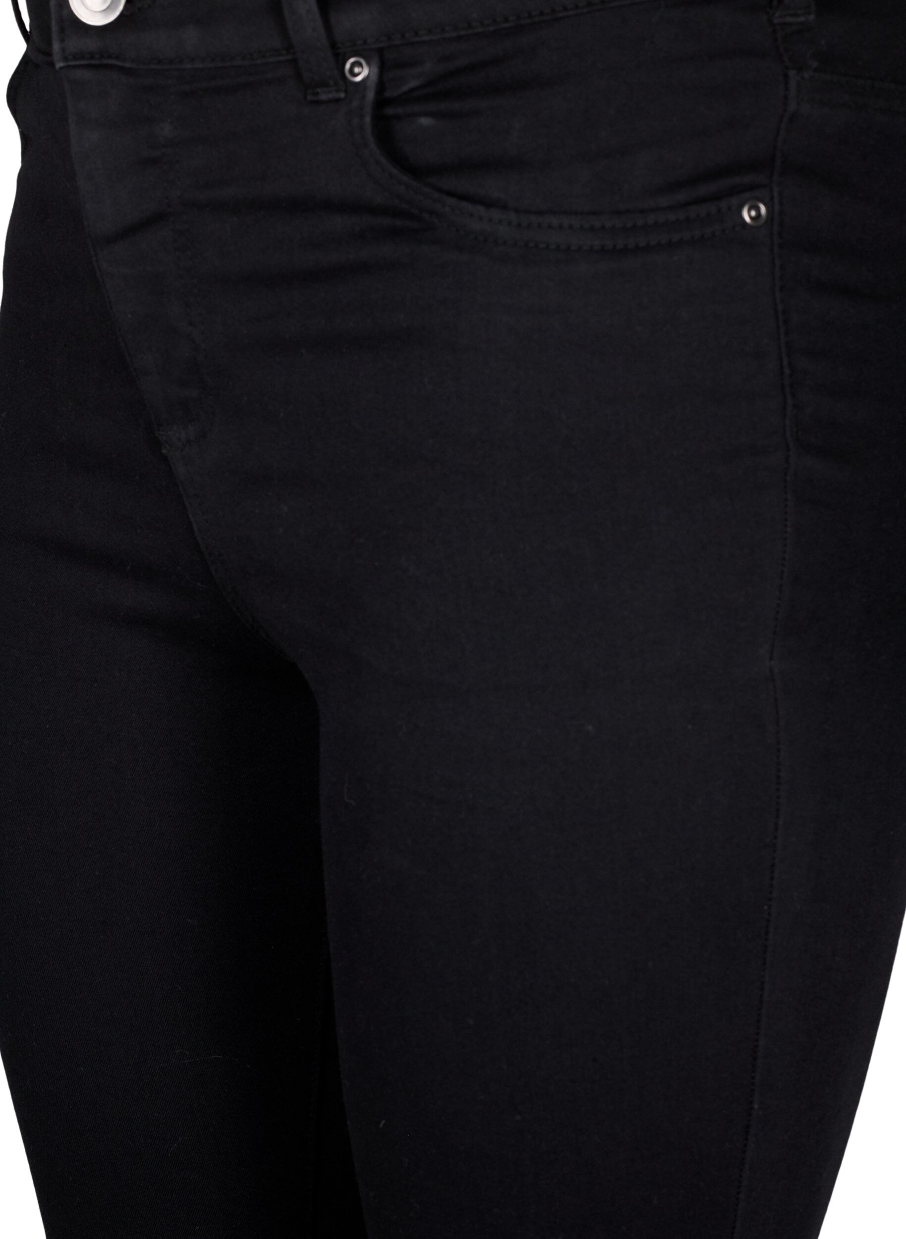 Zizzifashion Super slim jeans with high waist, Black, Packshot image number 2