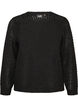 Knitted blouse with a textured openwork pattern, Black, Packshot image number 0
