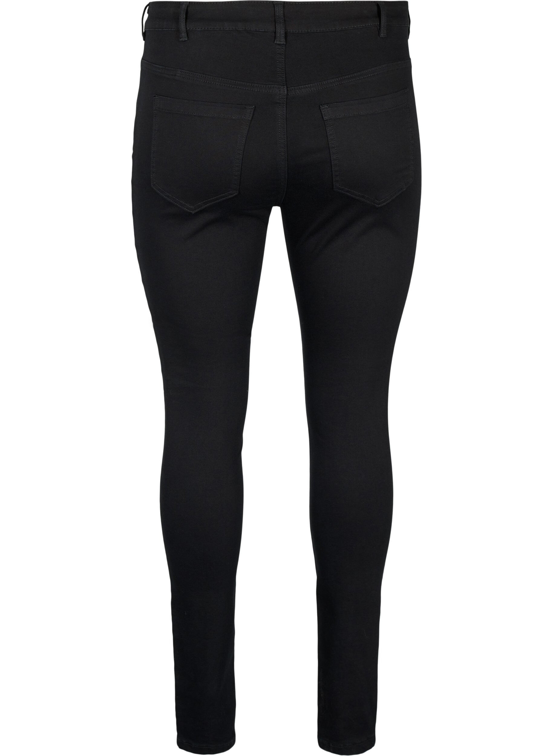 Zizzifashion High-waisted Amy jeans with rhinestones, Black, Packshot image number 1