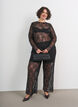 Mesh trousers with floral embroidery and sequins, Black, Model image number 1
