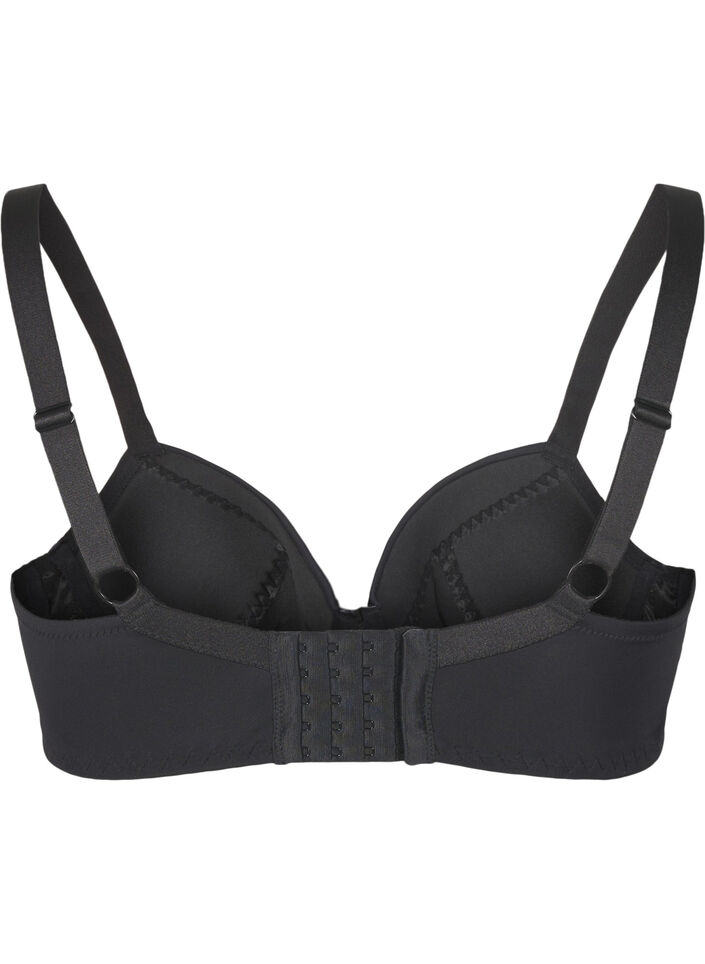 Bra with lace and padding, Black, Packshot image number 1