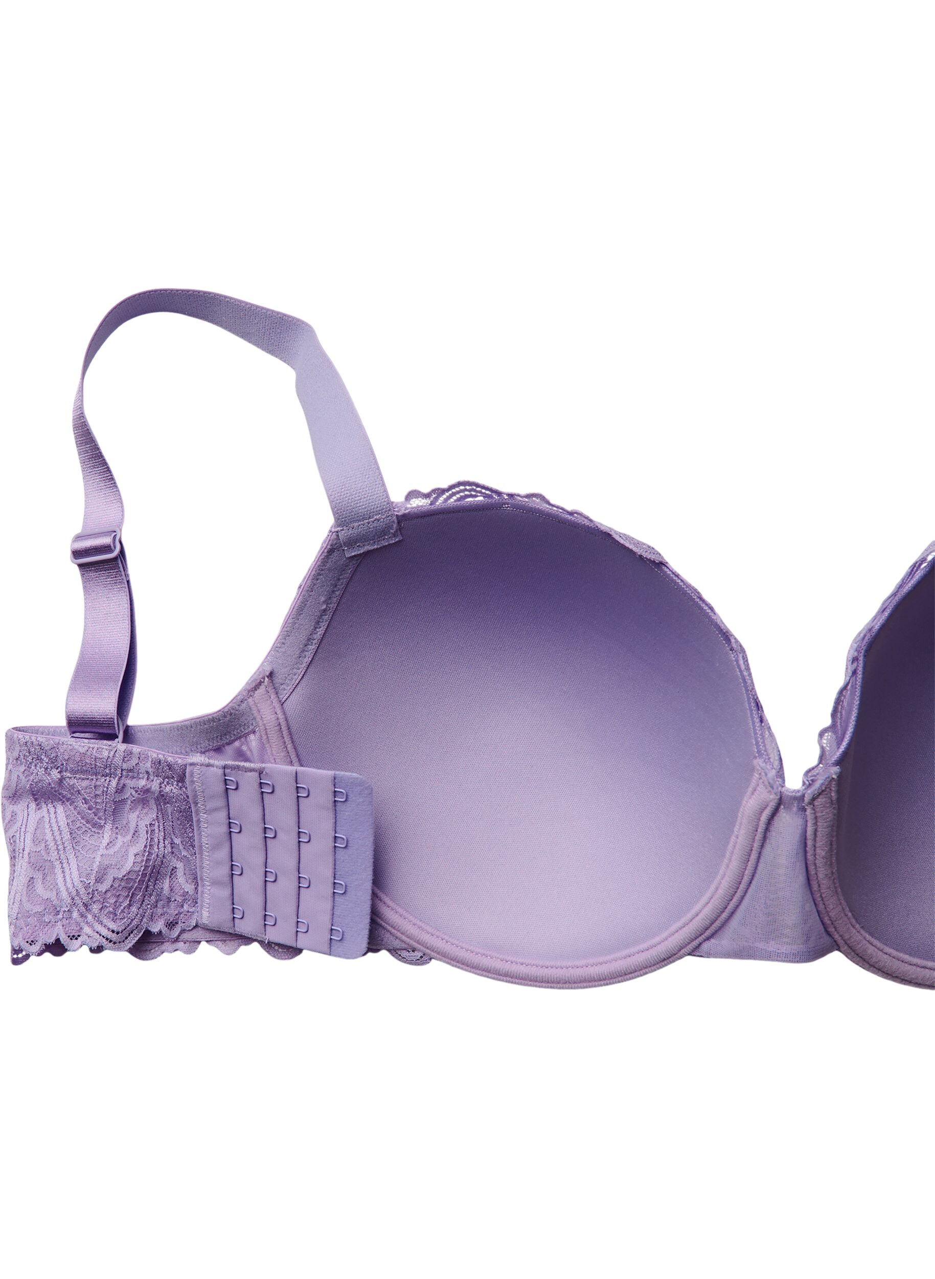 Zizzifashion Molded lace bra with underwire, Purple, Packshot image number 3
