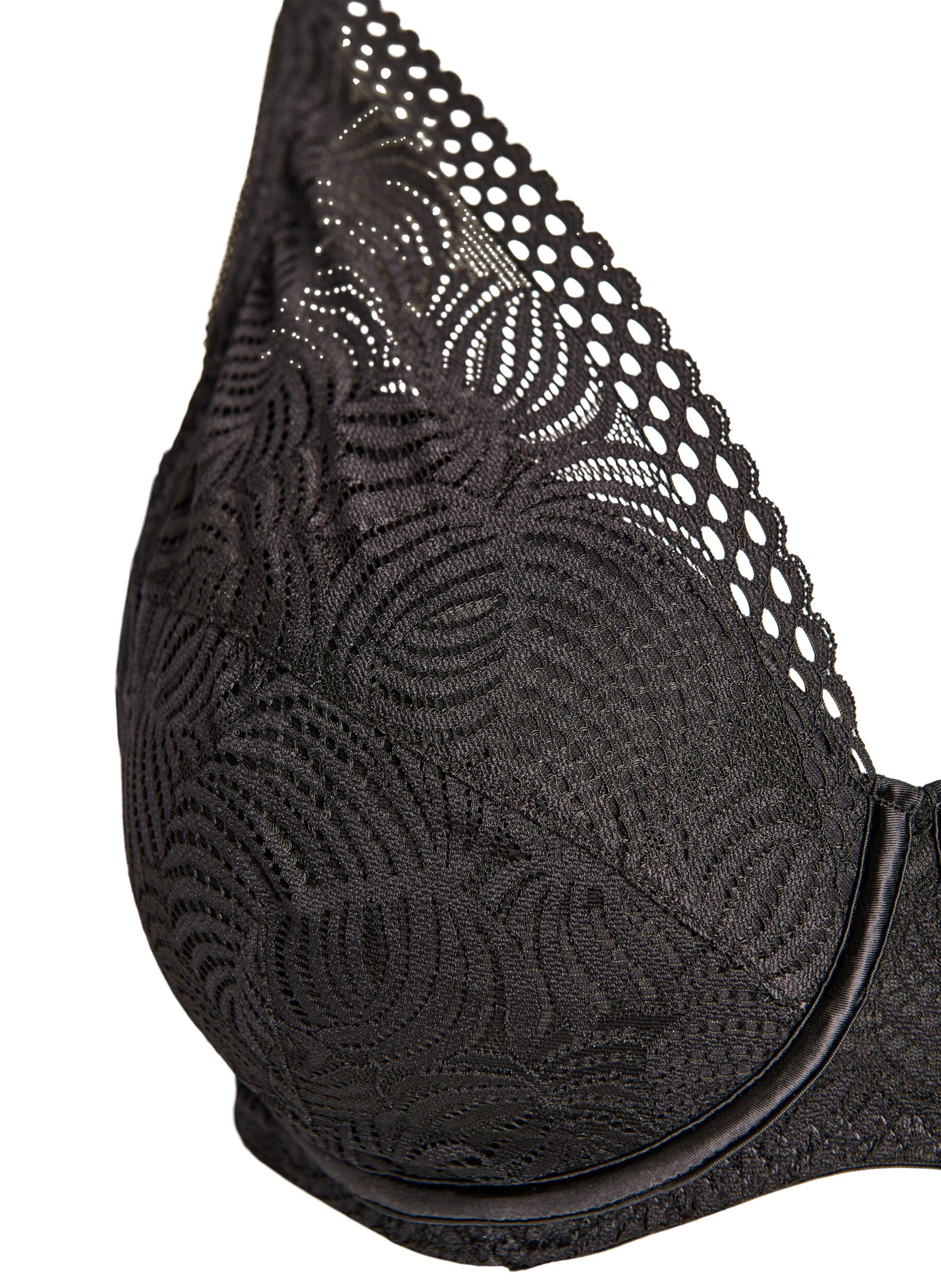 Zizzifashion Lace bra with padded cups, Black, Packshot image number 2