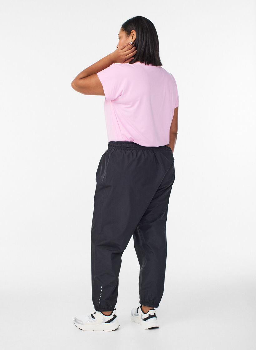Rain trousers with reflectors, Black, Model image number 2