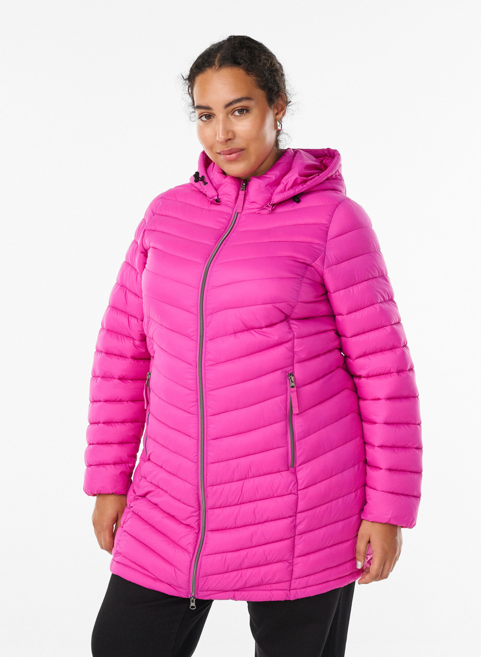 ZizzifashionLightweight jacket with pockets and a detachable hood, Rose, Model image number 0