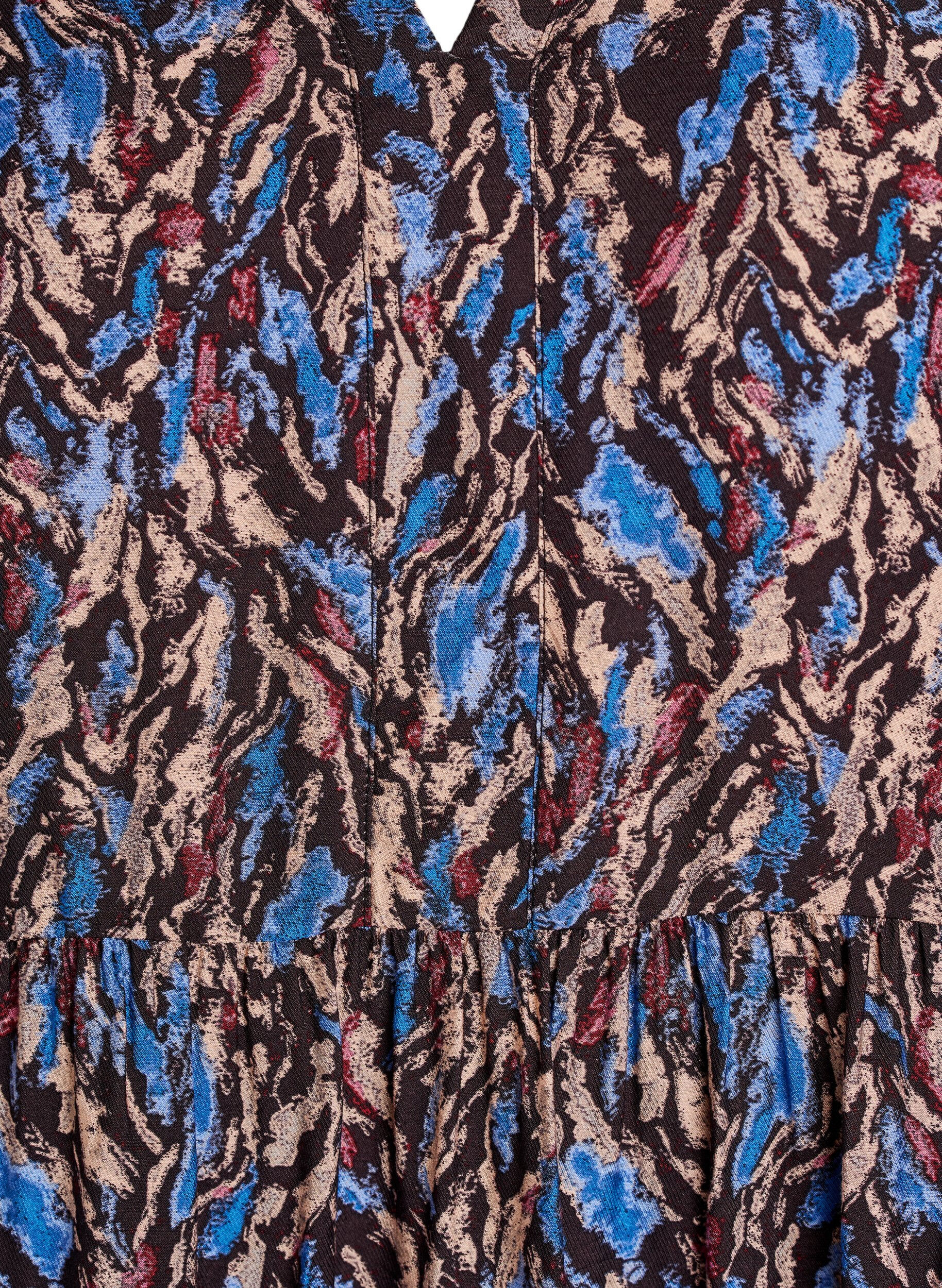 Zizzifashion A-line dress with a ruffle collar, Blue, Packshot image number 2