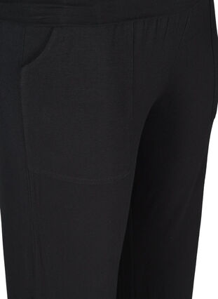 Flared sports trousers made from a viscose mix, Black, Packshot image number 2