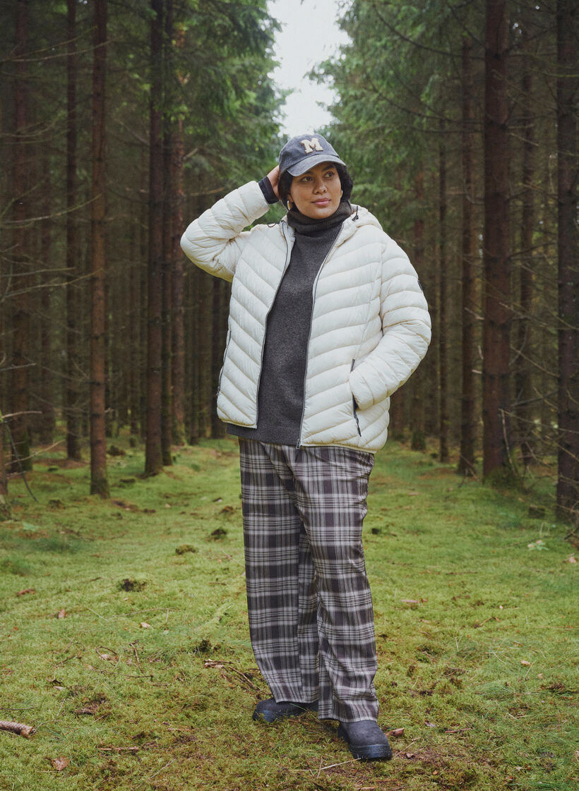 Checked trousers with wide legs, Brown, Image image number 0