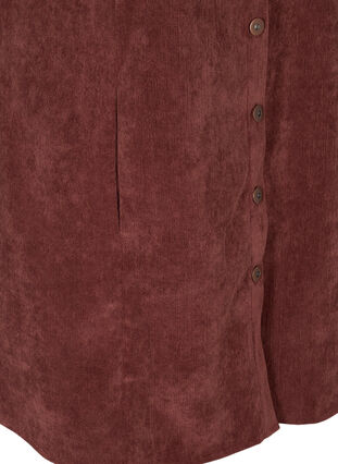 Cotton velvet dress with buttons, Brown ASS, Packshot image number 3
