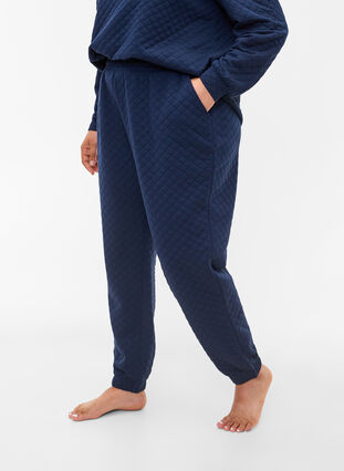 Quilted jogging bottoms with pockets, Navy Blazer, Model image number 2