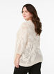 Knit blouse with an openwork pattern and 3/4 sleeves, Birch, Model image number 1