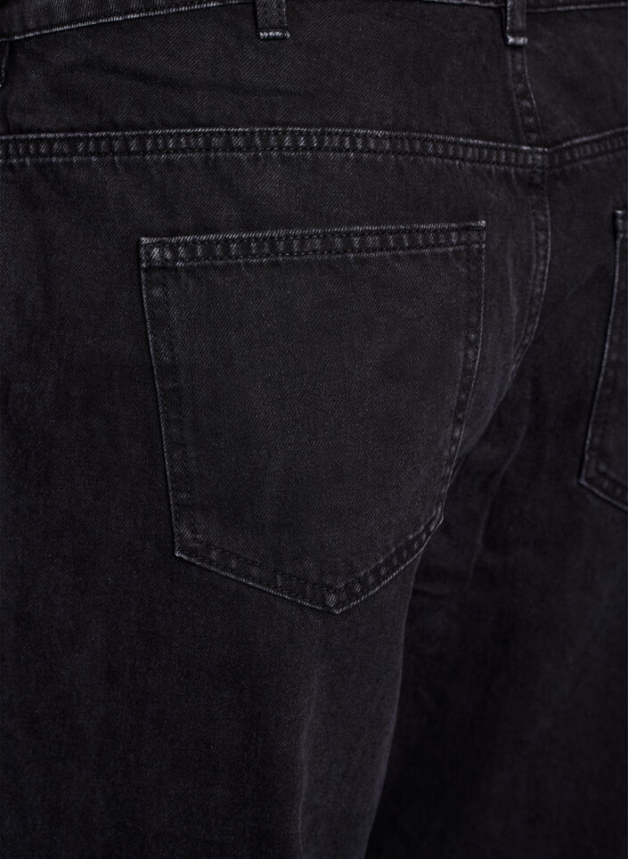 Straight fit jeans with a tie belt, Black, Packshot image number 3