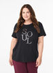 T-shirt with motif, Black, Model image number 0