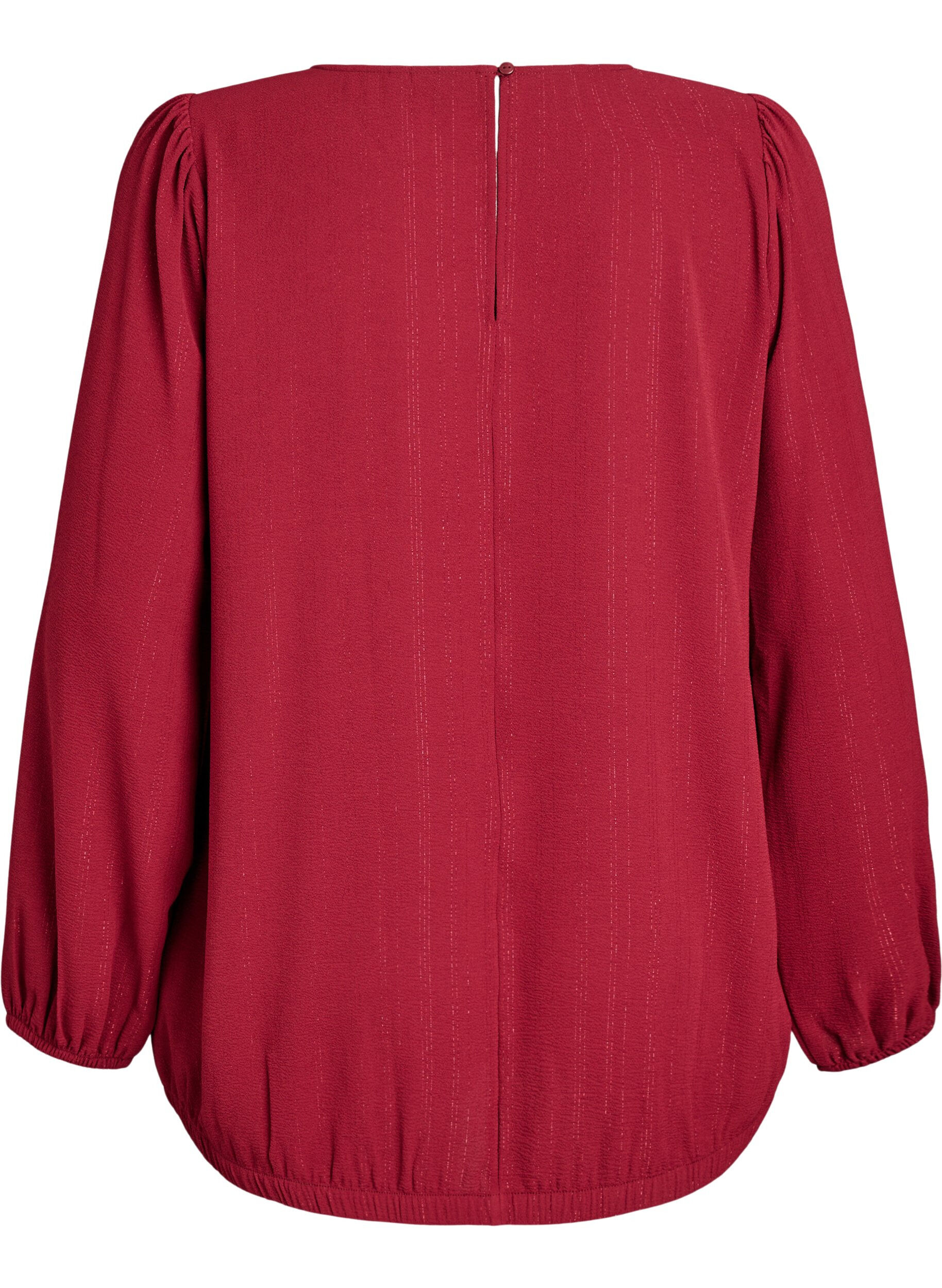 Zizzifashion Blouse with glitter, Dark Bordeaux, Packshot image number 1