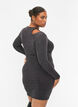 Long sleeve cut-out dress with glitter, B.w. Silver Stripes, Model image number 1