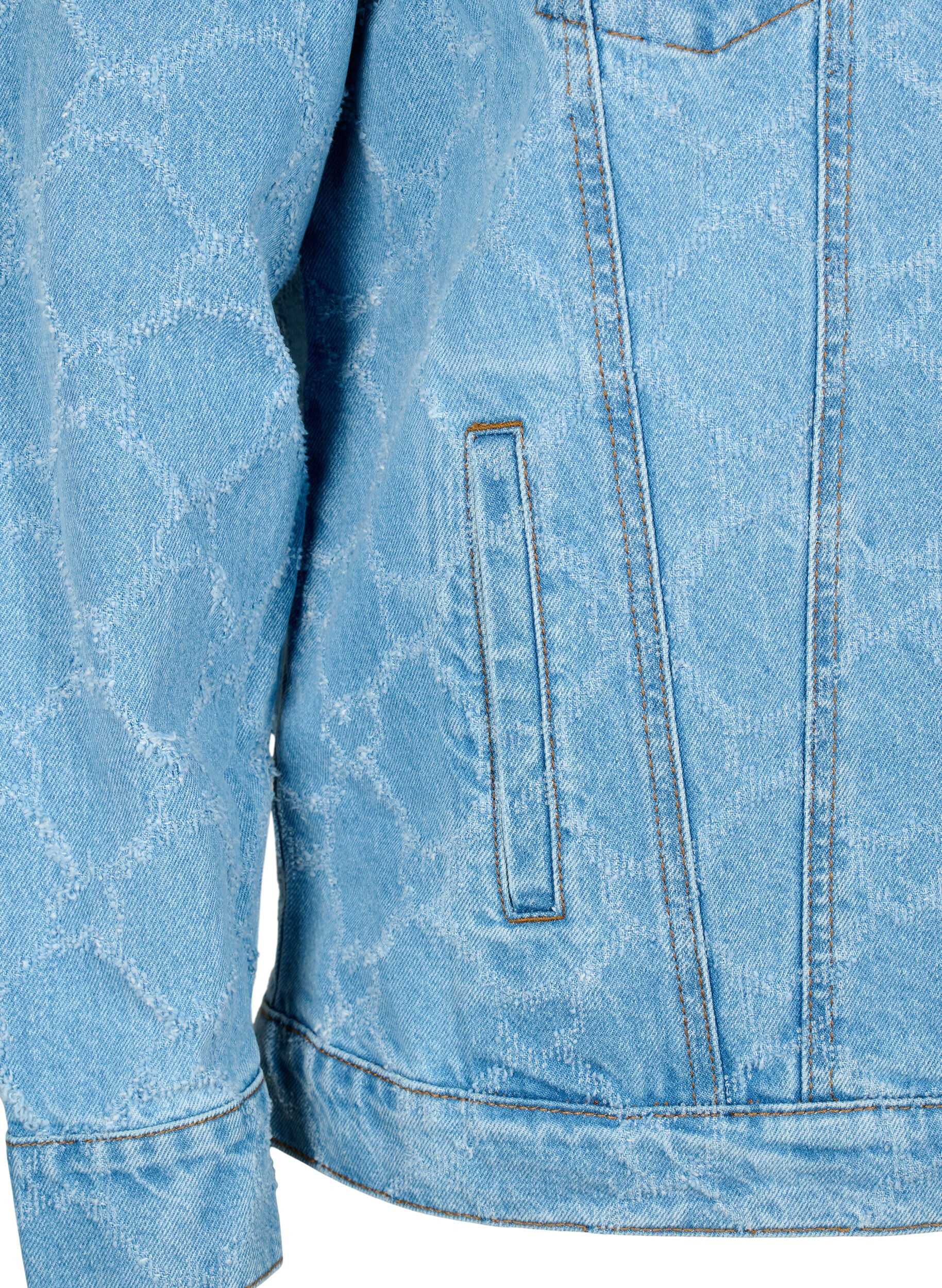 Zizzifashion Denim jacket with destroy pattern, Blue denim, Packshot image number 3