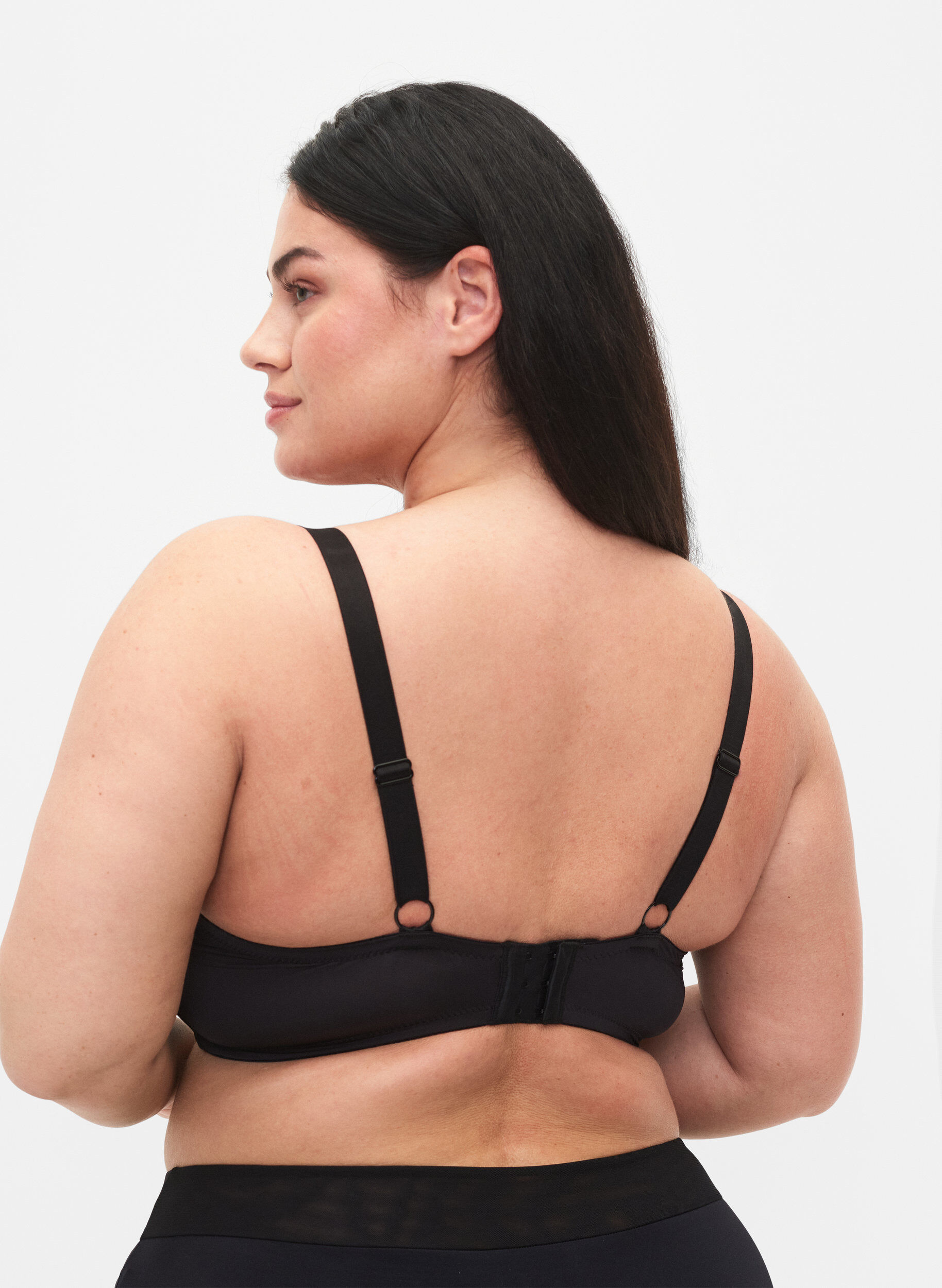 Zizzifashion Bra with mesh and padded cups, Black, Model image number 1