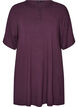 Nightgown in viscose jersey with a ribbed texture, Purple, Packshot image number 0