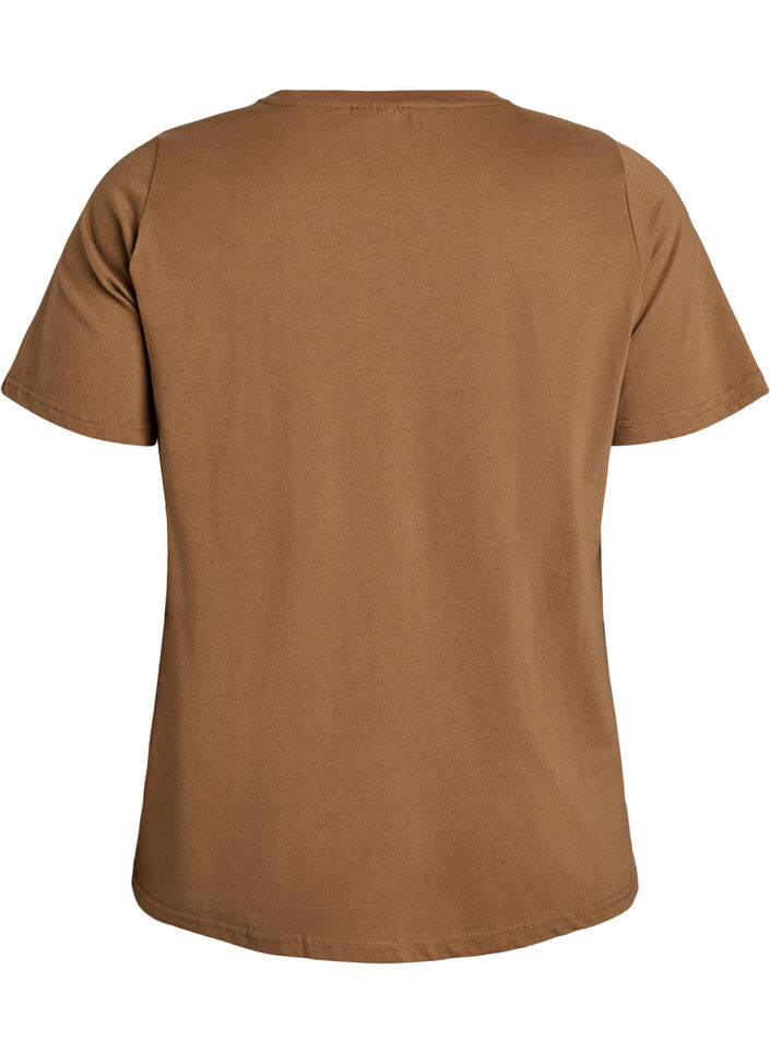 T-shirt with motif, Brown, Packshot image number 1