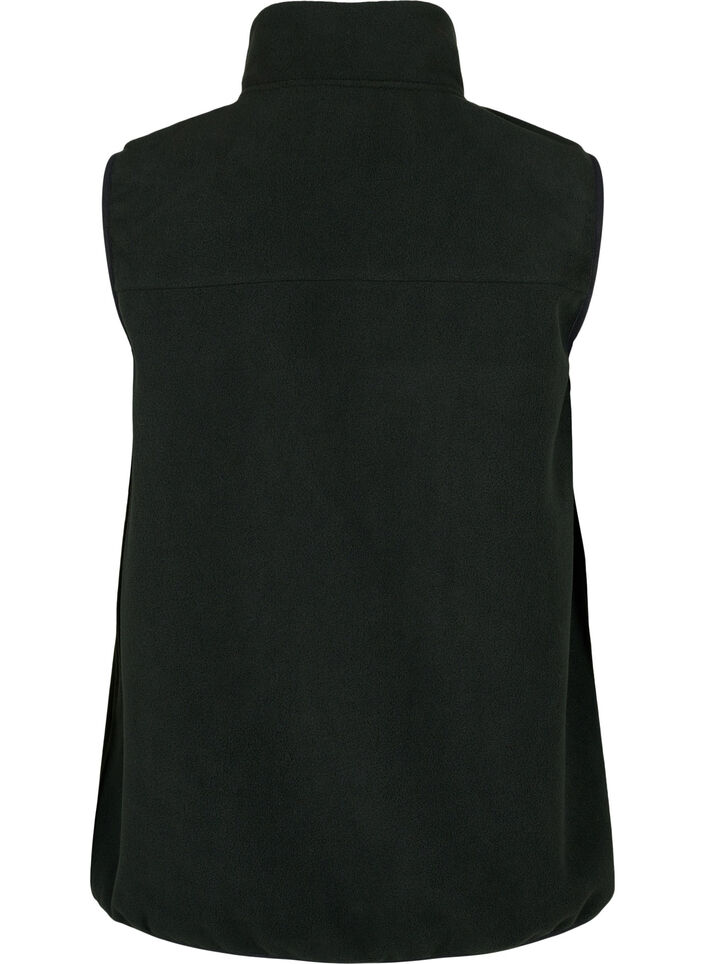 Fleece vest with pockets, Black, Packshot image number 1