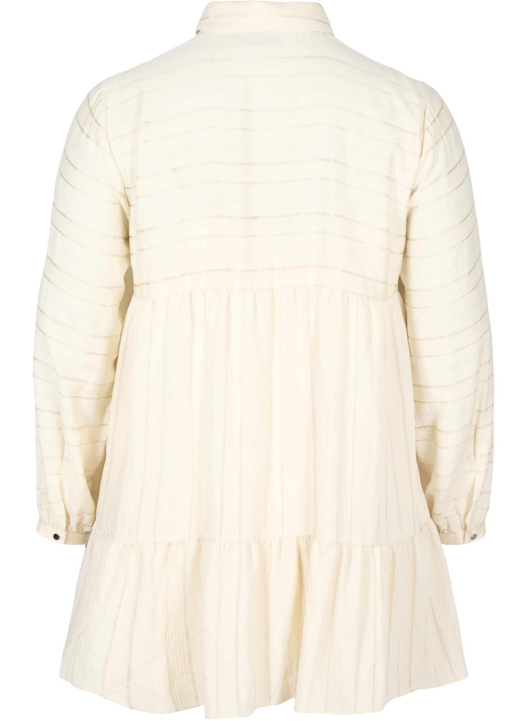 Zizzifashion Patterned viscose tunic with buttons and long sleeves, Fog, Packshot image number 1