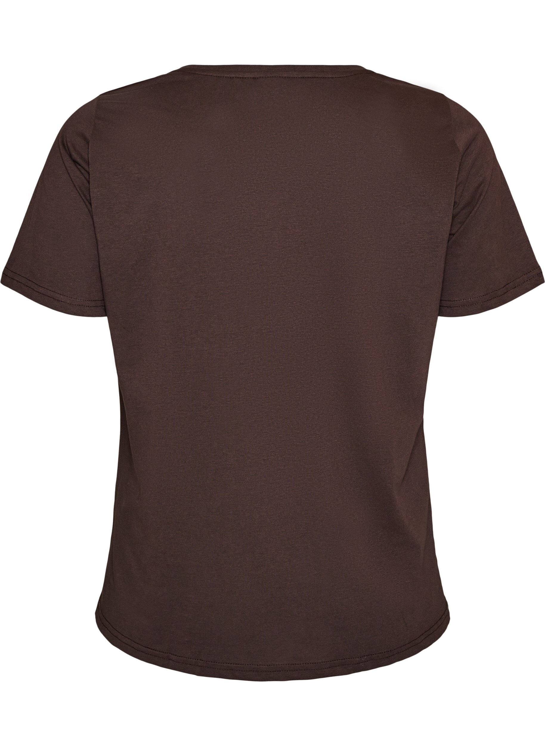 Zizzifashion T-shirt with motif, Brown, Packshot image number 1