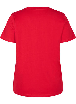 Christmas t-shirt in cotton, Tango Red Snowman, Packshot image number 1