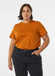 Basic cotton t-shirt with a round neck, Orange, Model image number 0