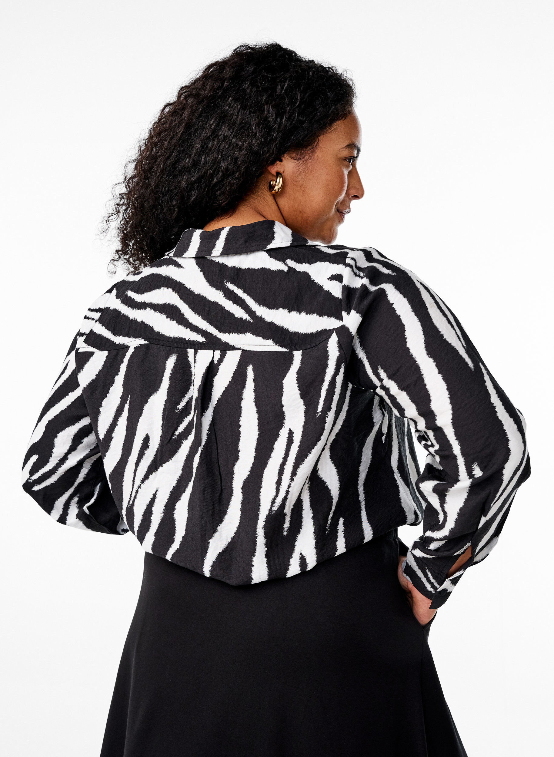 Zizzifashion Zebra print shirt, Black, Model image number 2
