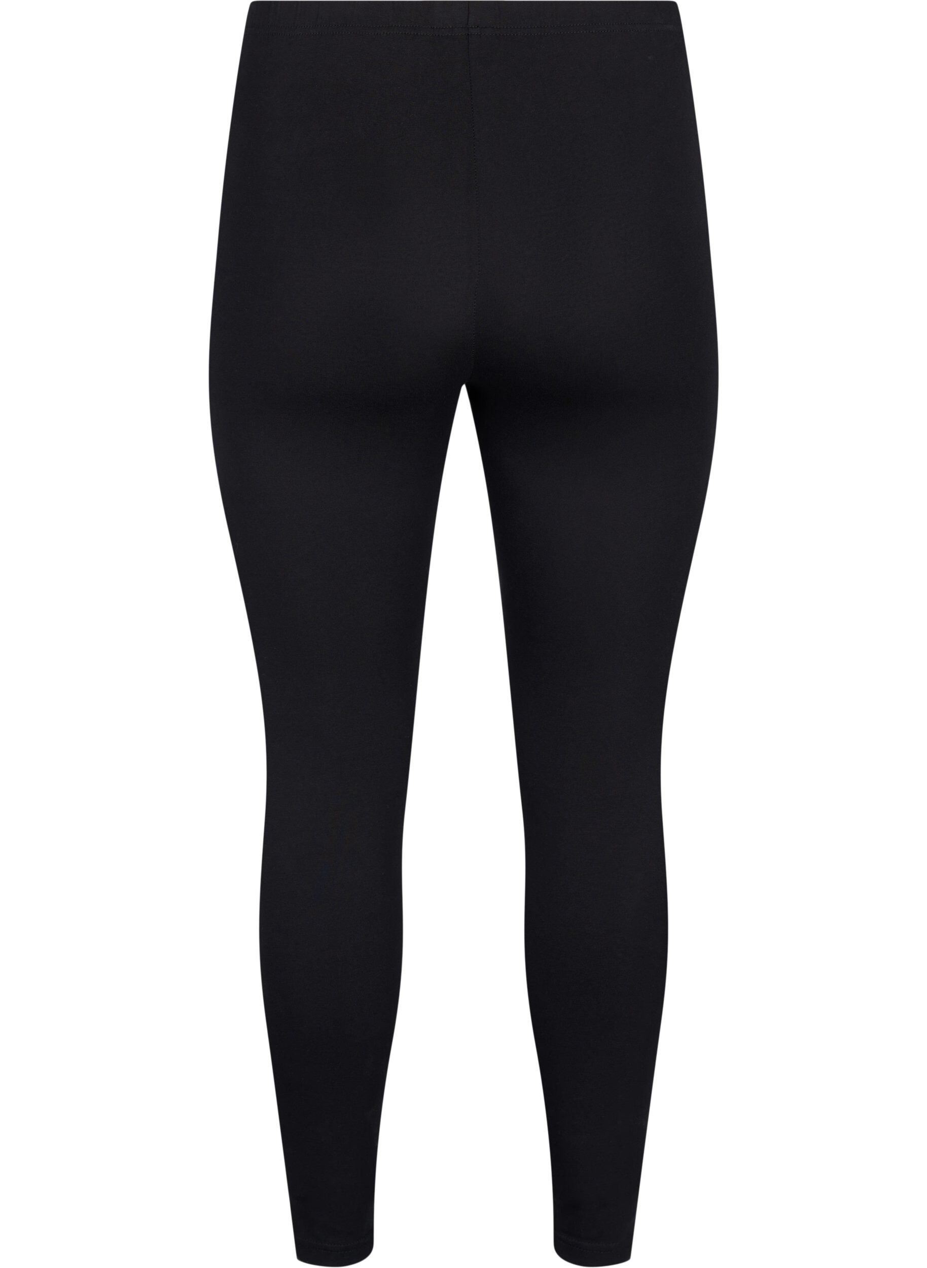 Zizzifashion 2-pack cotton leggings, Black, Packshot image number 1