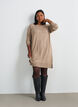 Short knitted dress with raglan sleeves and a centre seam, Beige, Model image number 1