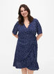 Printed wrap dress with short sleeves, Blue, Model image number 0